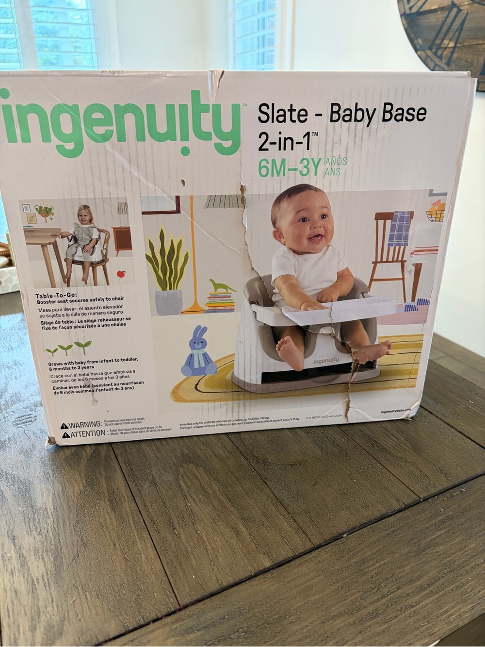 Ingenuity Slate Baby Base 2-in-1 Booster Seat - Gray/White